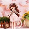30CM Mini Bewegliche 21 Gelenk Puppe Mädchen Spielzeug 3D Große Augen BJD Prinzessin Volle Outfits Kleider Sammlung Kinder puppe Geschenk