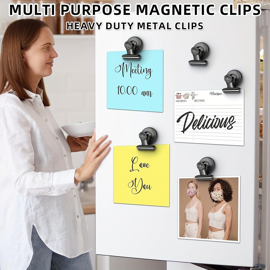 4/16pcs Magnetic Clips Heavy Duty Refrigerator Whiteboard Space-Saving Clip Set for Kitchen Office Photo Displays Holder Decor