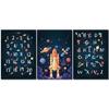 Nursery Kids Room Decoration Alphabet Numbers Cartoon Wall Art Paintings for Interior Frameless Picture On Loft Canvas Baby Deco No Frame