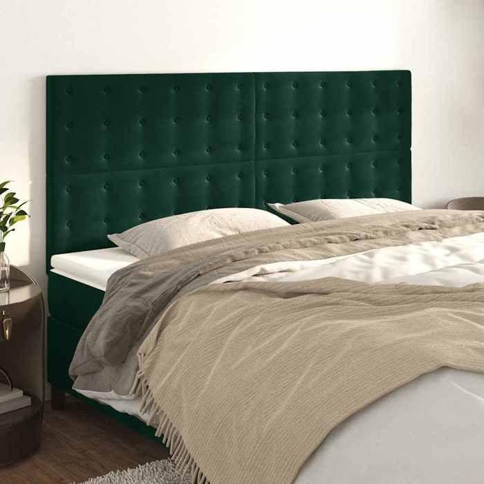 Maison Exclusive - Tête de lit Vert foncé 160x5x118/128 cm Velours