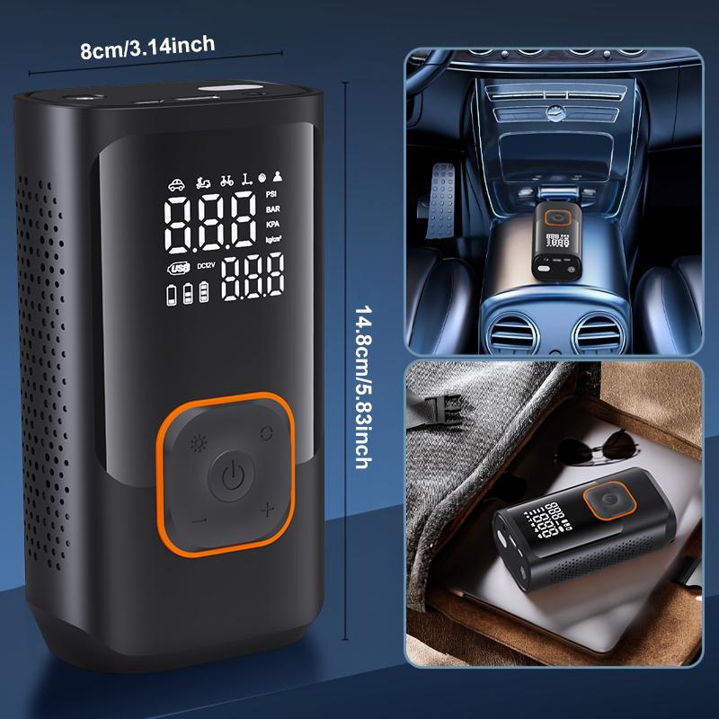 YIJU Rechargeable Tire Inflator Digital Cordless Car Tyre Inflator For Motocycle Bicycle Balls Portable Compressor Air Pump