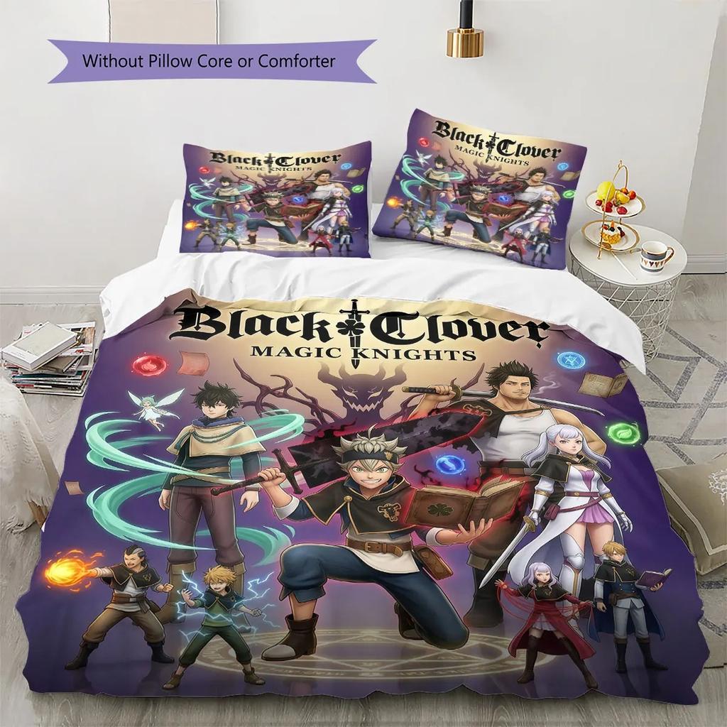 3D Printed Anime Black Clover Bedding Set for Children's Boy Girl , Duvet Cover Pillowcase (2/3piece Set), Children's Gift