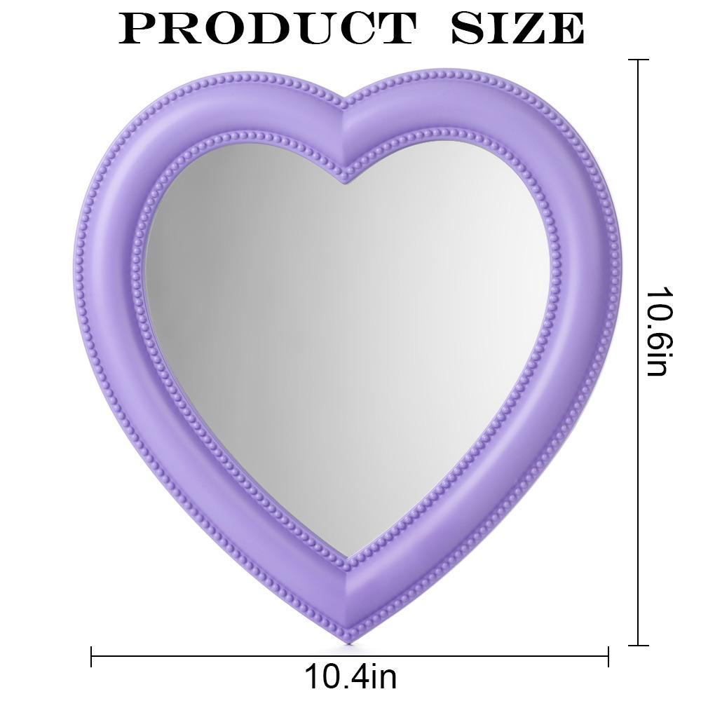 Portable Cute Wall hanging Women/Girls Makeup Mirror Cosmetic Mirror Heart Shaped Handheld