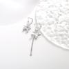 Charming White Puppy C-Shaped Tassel Dangle Earrings - 925 Sterling Silver for Women