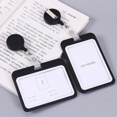 Credit Card Cover Case Pouch For Men Women Student Transparent Visible Retractable Nurse Badge Doctor ID Card Holder Clip Badge