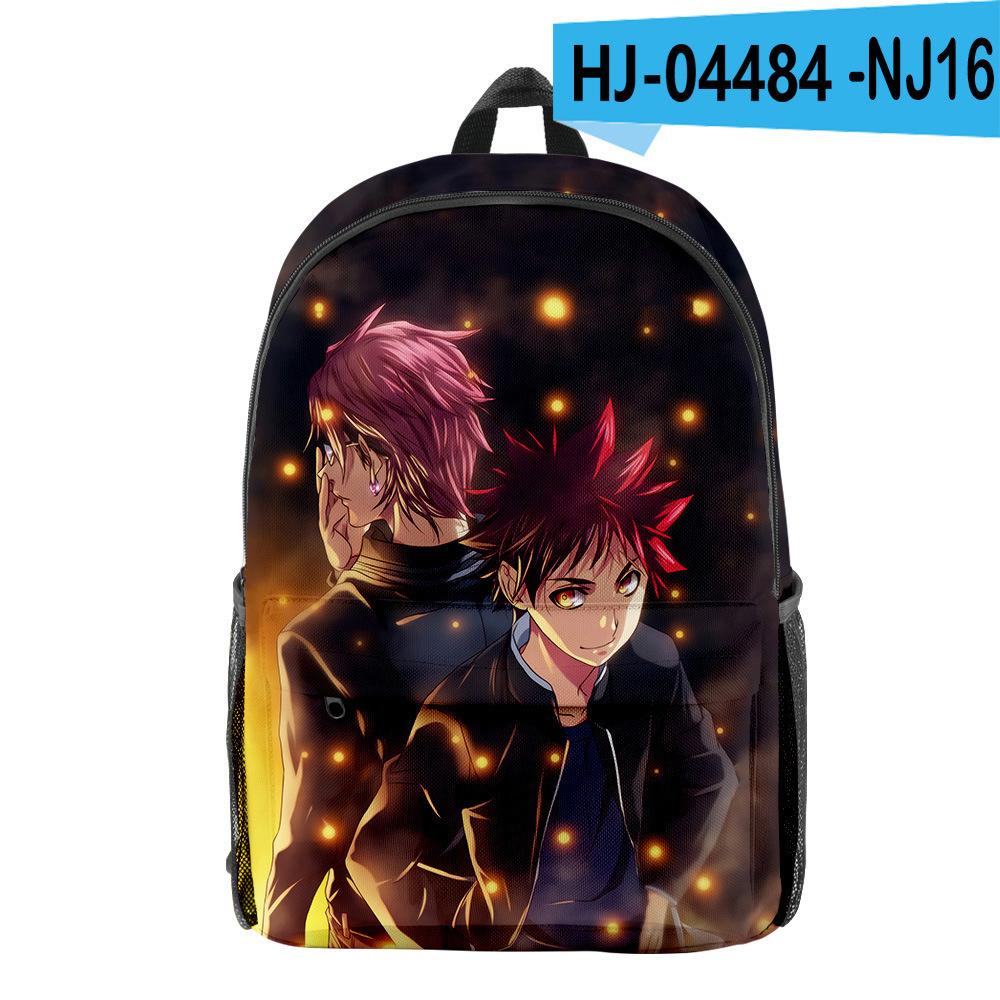 Classic Food Wars Shokugeki No Soma pupil Bookbag Notebook Backpacks 3D Print Oxford Waterproof Boys/Girls Travel Backpacks
