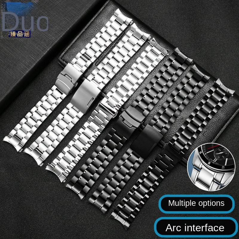 20mm 22mm Universelles Gebogenes Herren-Uhrenarmband Für Casio EFV-540 500 510 EQB-501 EFR-303 Massives Edelstahlarmband Metall-Uhrenkette