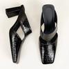 Designer Women High Heels Slippers Square Toe Heeled Sandals Woman Shoes 2025 Trend Summer Fashion Flip Flops Dress Chunky Pumps