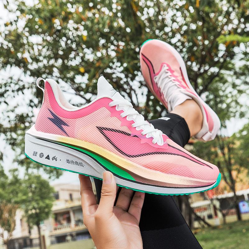 New running shoes men's flying electric carbon plate red rabbit 7 breathable couple older children's racing running female teenagers moving marathon s