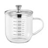 350/550ml High Borosilicate Glass Water Cup Household 304 Stainless Steel with Lid Coffee Cup Breakfast Cup with Scale Drinkware