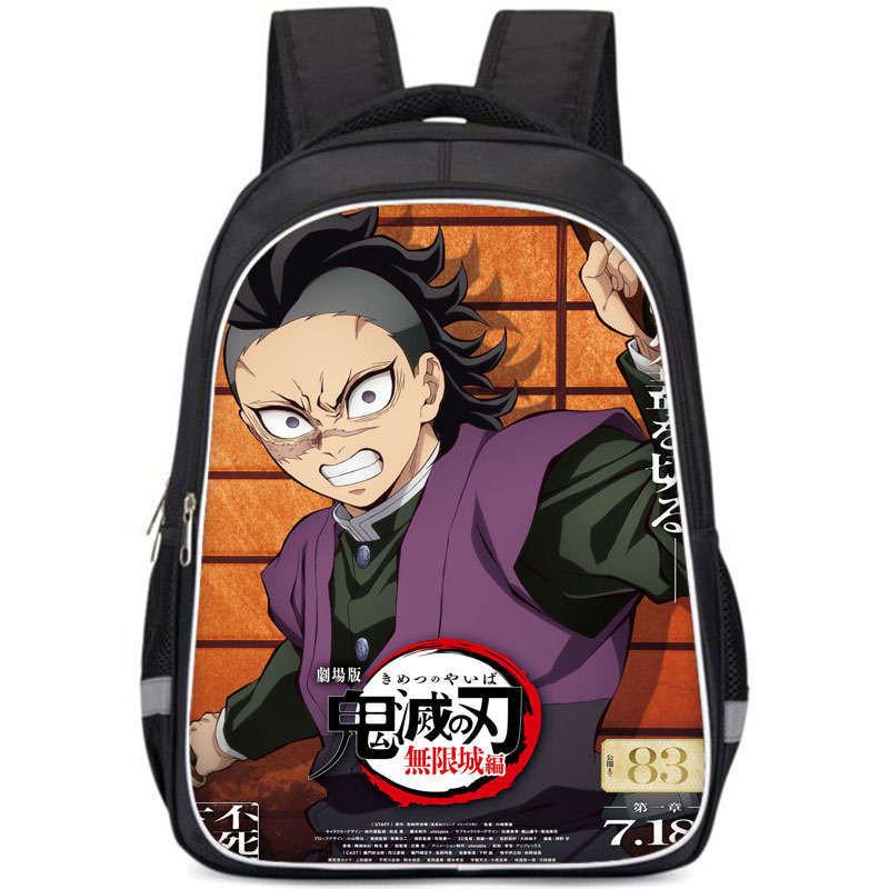 Demon Slayer College Backpack With Double Layer Storage And Trendy Crossborder Style For Students