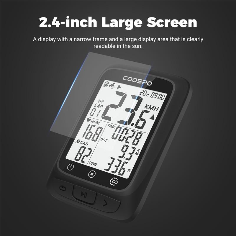 COOSPO BC107/BC26 Bike Computer GPS Wireless Bicycle Cycling Odometer Speedometer 2.4"FSTN Bluetooth5.0 ANT+ Waterproof GPS BDS