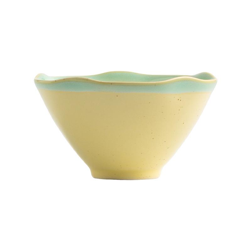 Japanese Petal Ceramic Bowl Sugar Water Bowl Restaurant Dessert Bowl Household Breakfast Bowl Specialty Snack Bowl Dipping Sauce Bowl