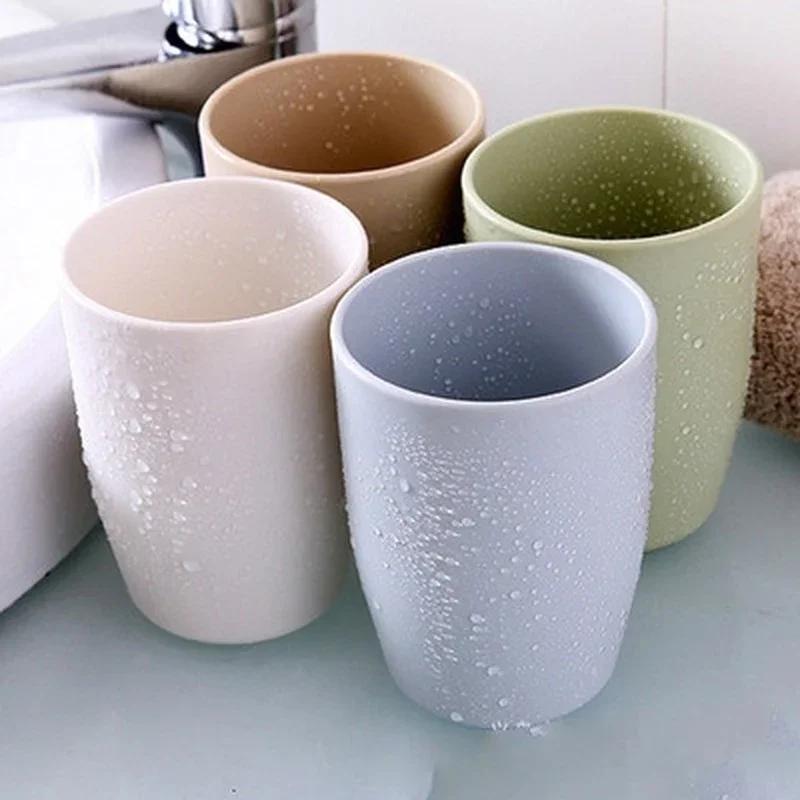 Simple and Fresh Couple Brushing Cup Thickened Round Mouthwash Cup Plastic Water Cup Wash Cup Brushing Tooth Cylinder
