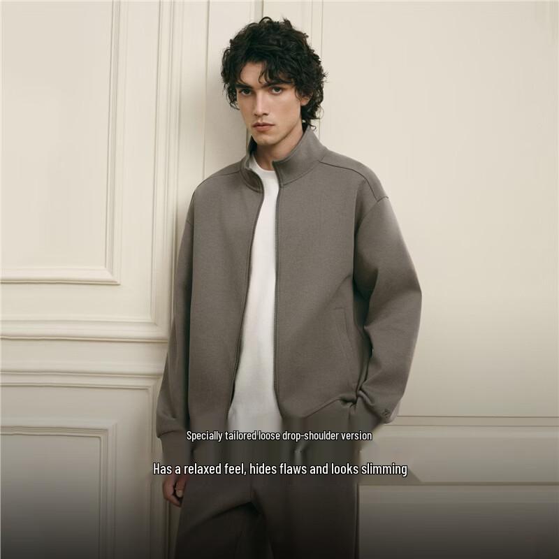 Giordano G+ Men's Embroidered Stand-up Collar 7A Anti-bacterial Sweatshirt Jacket