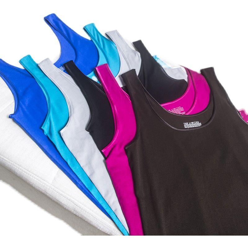 Export Single Women's One-Piece Oversized Elastic round Neck Bottoming Vest