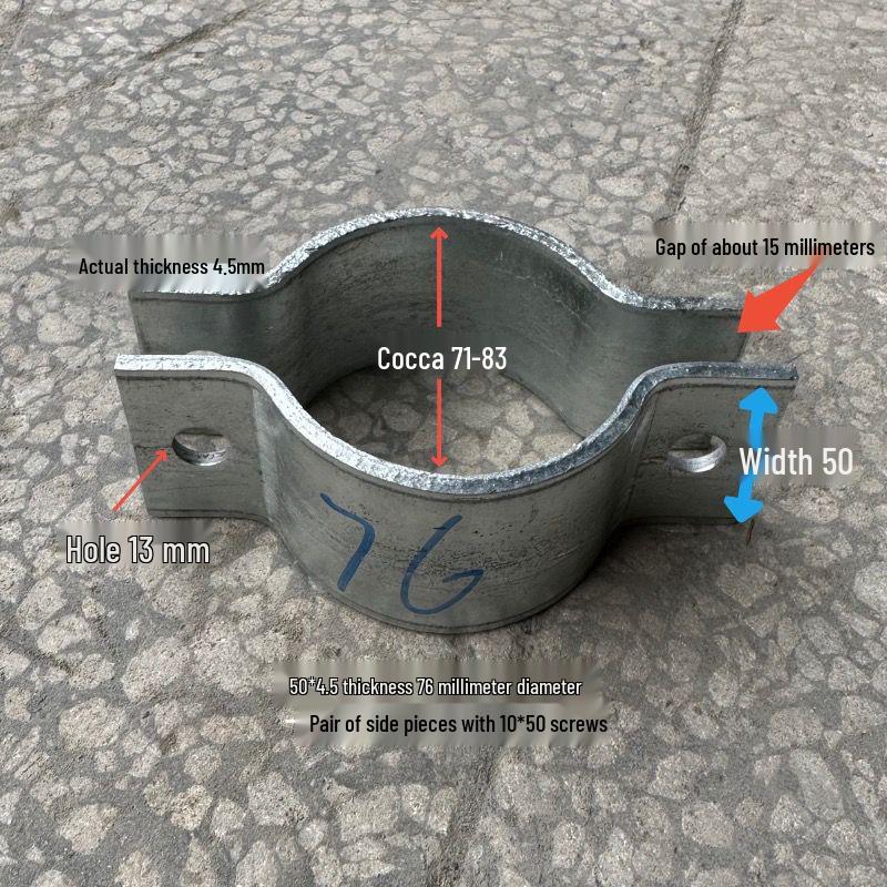 Abrazadera de Mástil y Cable de Viento Semicircular de Servicio Pesado para Postes de Cemento
