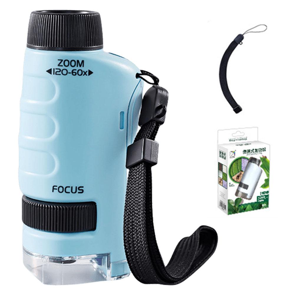 

60x-120x Magnification Mini Microscope Educational Portable Microscope LED Lighted Microscope for Learning and Exploring