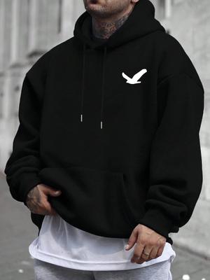 Men's Street Casual Hoodie with Printed Kangaroo Pockets A Fashionable Comfortable and Warm Outdoor Sweater Forautumn and Winter