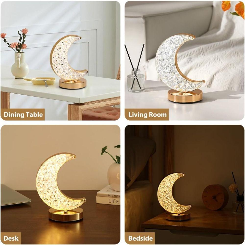 Dimmable Crystal Night Light 3 Color Dimmable Desk Light Creative Gift Led Touch Table Lamp