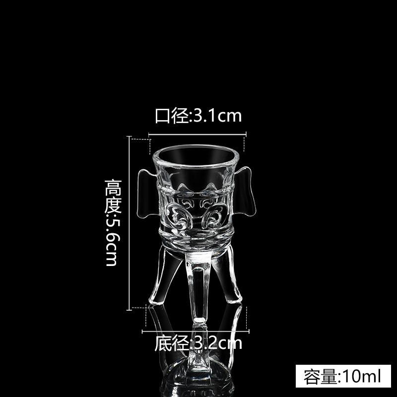 10ml-100ml Duke Pot Antique Imperial Glass Small Cup Household Creative 3- Foot Cup Chinese Korean Style Cup Tiny Wine Cup Set