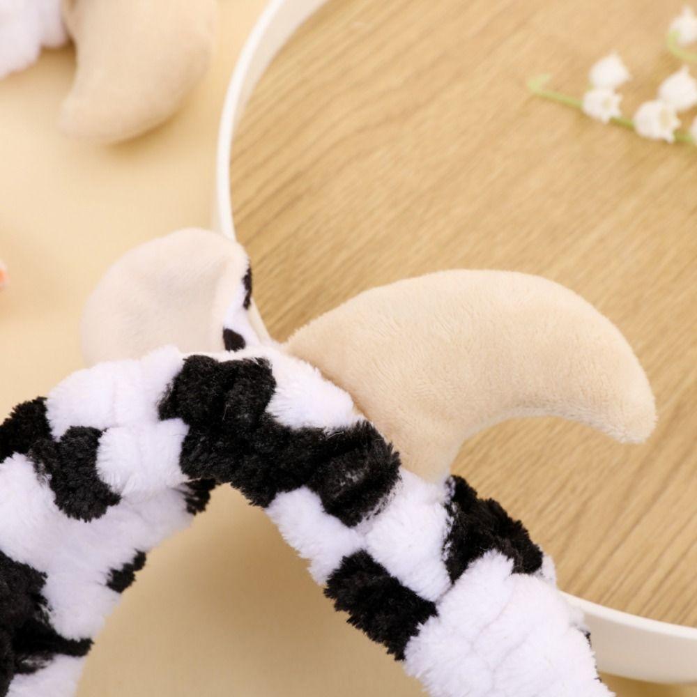 Soft Soft Cow Headbands Fluffy makeup Animal Headband Spa Washing Face HeadBand Women Girl