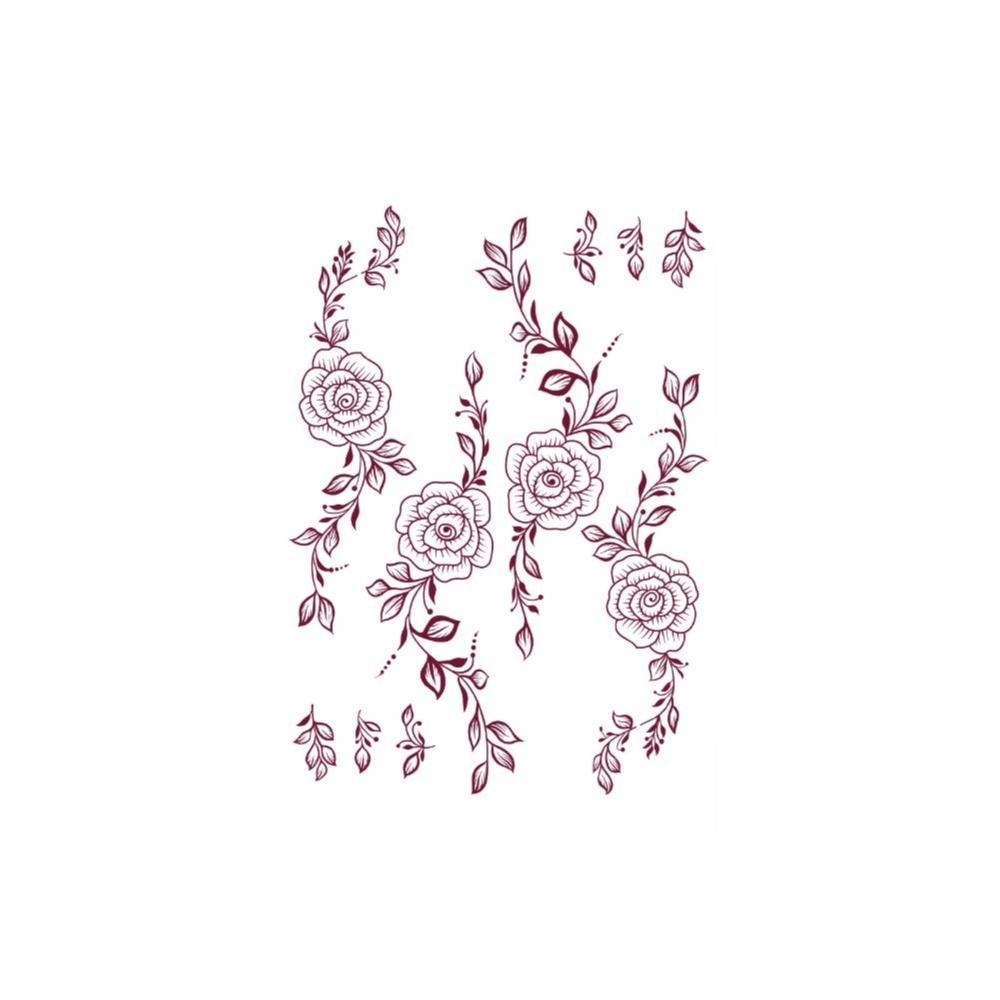 Mehndi Designs Sofort-Abziehbilder Blume Hand-Tattoo Henna-Tattoo Aufkleber Musikfestival
