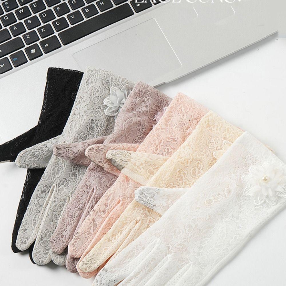 Spitzen Anti-UV-Handschuhe Anti-Rutsch Sommer Sonnenschutzhandschuhe Eis Seide Spitze Handschuhe Partybekleidung