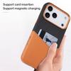 For iPhone 17 Pro Max Air Leather and Fabric Splicing Texture Card Insertion Magnetic Phone Case for iPhone 16 15 14 Plus 13 12