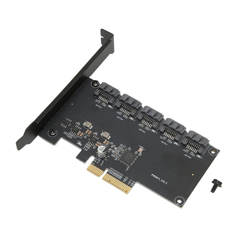 PCIE To 5 SATA Expansion Cards 6Gbps Transfer Rate Plug and Play 5 Port SATA3.0 Expansion Cards for