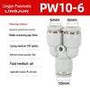 Pneumatic PU Quick Connect Three-Way Straight and Reducing Air Hose Adapter 4/6/8/10/12mm