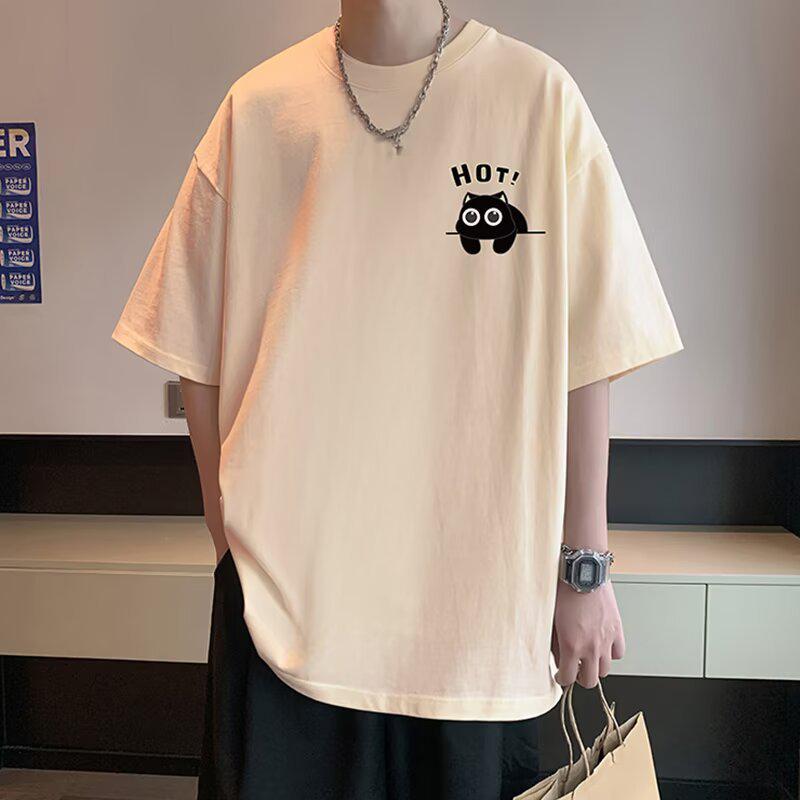 Men's Trendy Short-Sleeve T-Shirt: New Summer Style, Loose Fit, Versatile American Brand Casual Tee