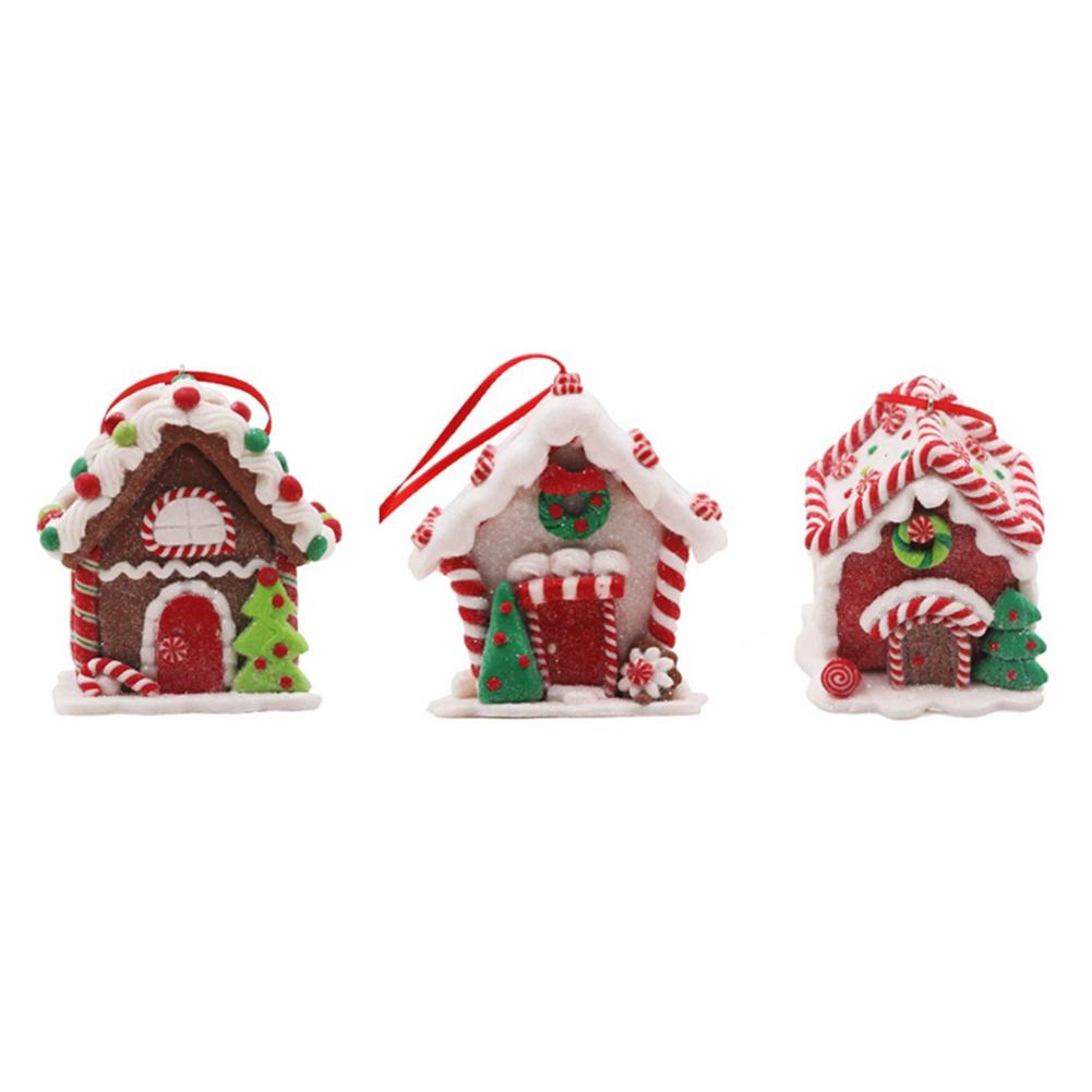 

3/5 шт. Подвеска Рождественский домик из мягкой глины Рождественский коттедж Настольное украшение