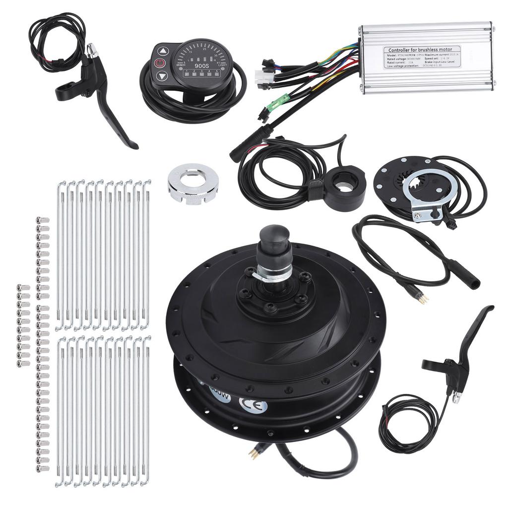48V 500W Rear Wheel Hub Motor Electric Bicycle Conversion Kit with KT‑900S Display Meter for 12G Wheel