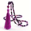 Handcrafted Bohemian Mala Chakra Beads Necklace with Tassel Stretchable Sweater Chain in Vibrant Colors for Meditation, Yoga - Jewelry