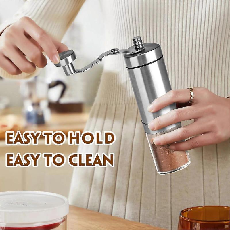 Coffee Grinder Manual Hand Coffee Bean Grinder Mini Coffee Hand Grinder Portable with Adjustable Grind Size  for Home Travel Office