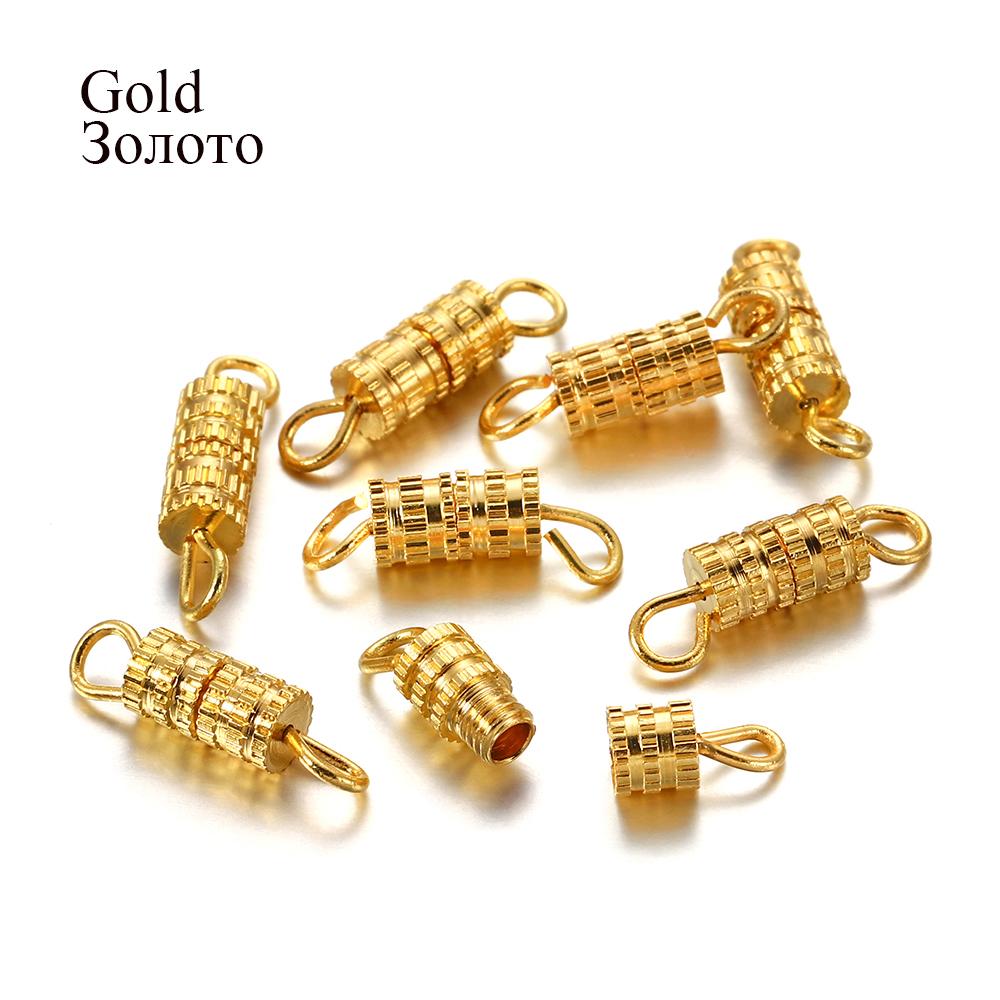 30 pz/lotto Chiusure a Vite Connettori Cilindrici Chiusura con Fibbia per Creazione Gioielli Fai da Te Forniture per Creazione Accessori Bracciale