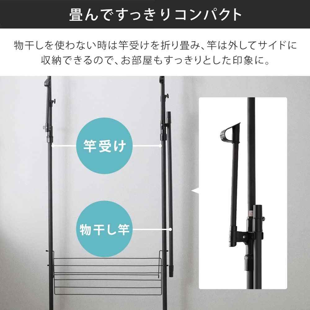 IRIS OHYAMA [No-Hole Drilling, Suitable for Rental Properties] Window Frame Clothes Dryer for Drying Clothes Without Hanging Outside, Simply Open the