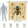 Golden Bee and Sunflowers Shower Curtain - Water-Resistant, Easy To Clean, Adds a Natural and Vibrant Touch To Your Bathroom