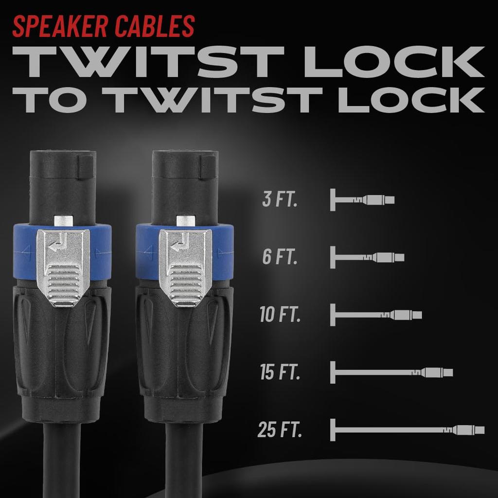 Cableworks by Gator Cases Headliner Series Speaker Cable (25ft SpeakonSpeakon) GCWH-SPK-25-2TL