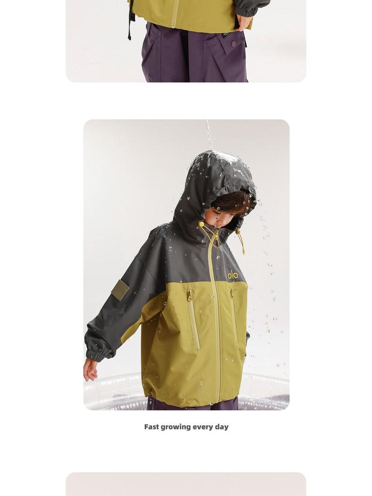 Boys' Waterproof Windbreaker Hooded Jacket New 2025 Autumn Style