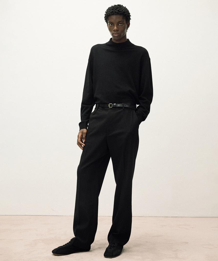 IL CORSO Cashmere Mock Neck Knit Black Iesw5F502Bk