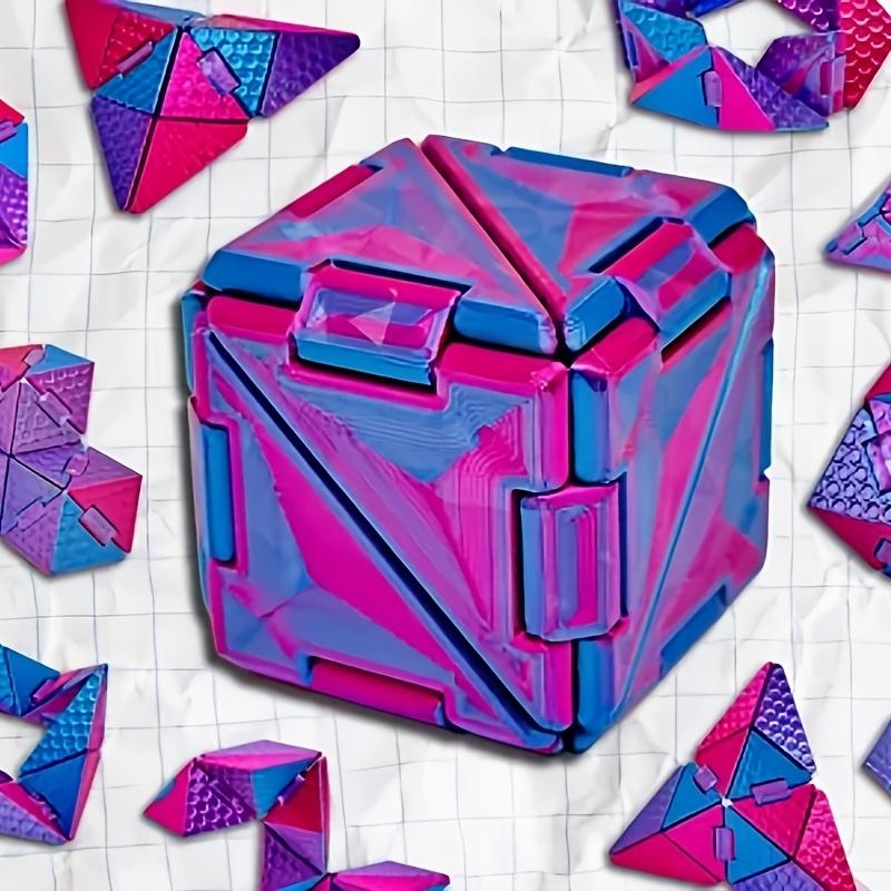 3D Printed Durable Deformable Folding Cube—Portable Multi-Face Flip Puzzle Cube, Office Desk Decoration, Focus Aid Tool, Boredom Buster