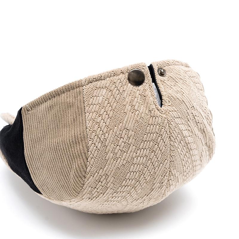 Men's Color Matching Peaked Cap Knitted Wool Beret Autumn Winter British Retro Forward Hat Warm Cap Painter's Hat