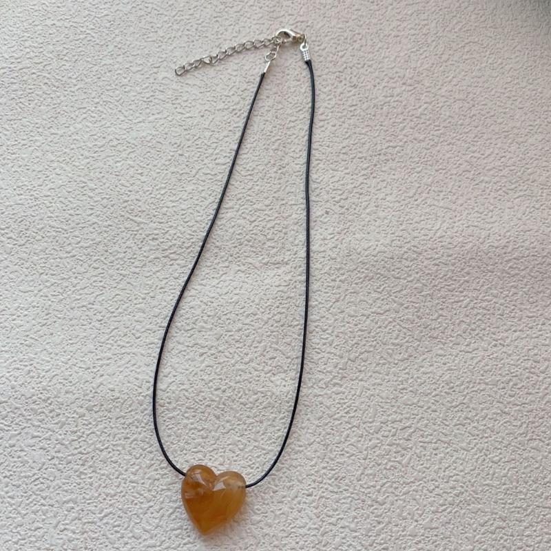 Colorful Resin Love Heart Necklace Stylish Love Heart Necklace Adornment Personalized Heart Pendant Neckchain Charm