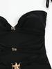 2026 Trendy European & American Strappy Hollow-Out One-Piece Swimsuit - Women's High-End Beachwear