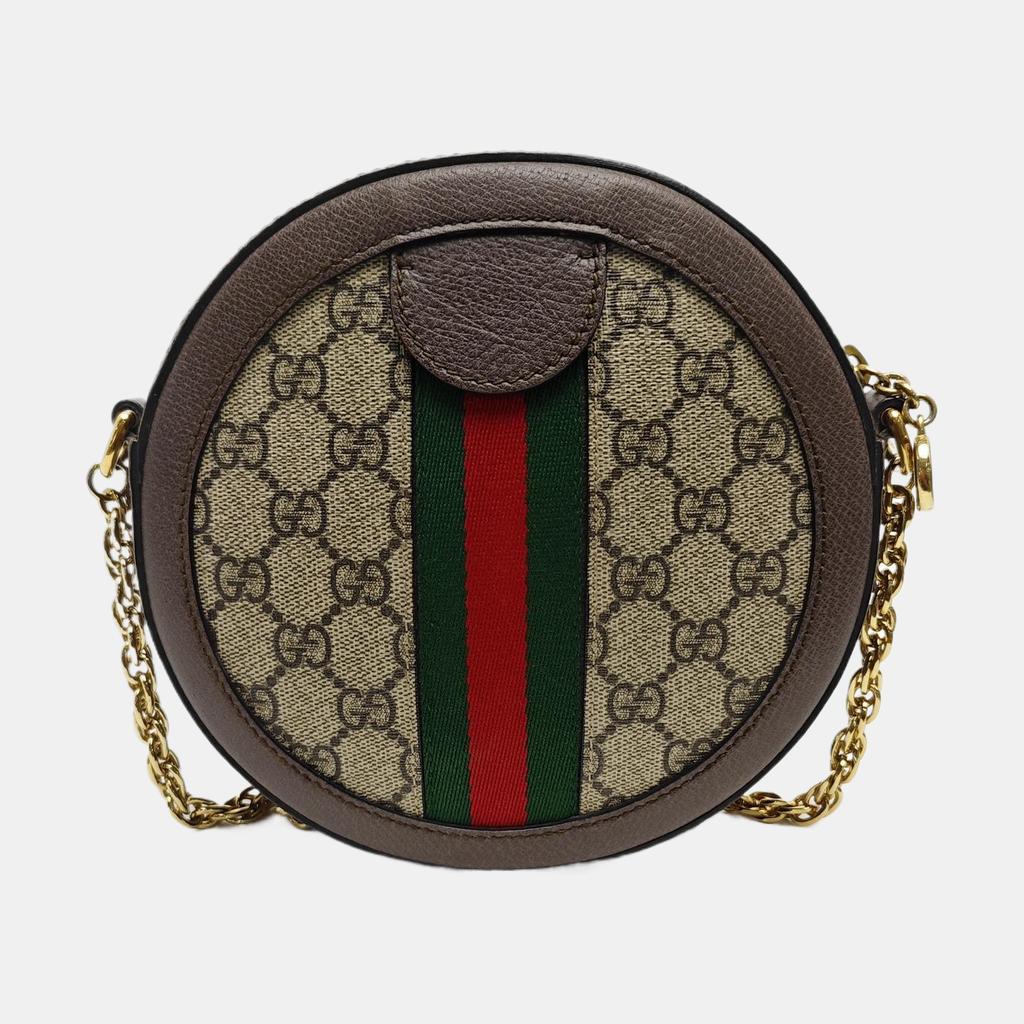 [Pre-Owned] Gucci Ophidia GG Mini Round Bag 'Beige' - Very Good #1NGF15T