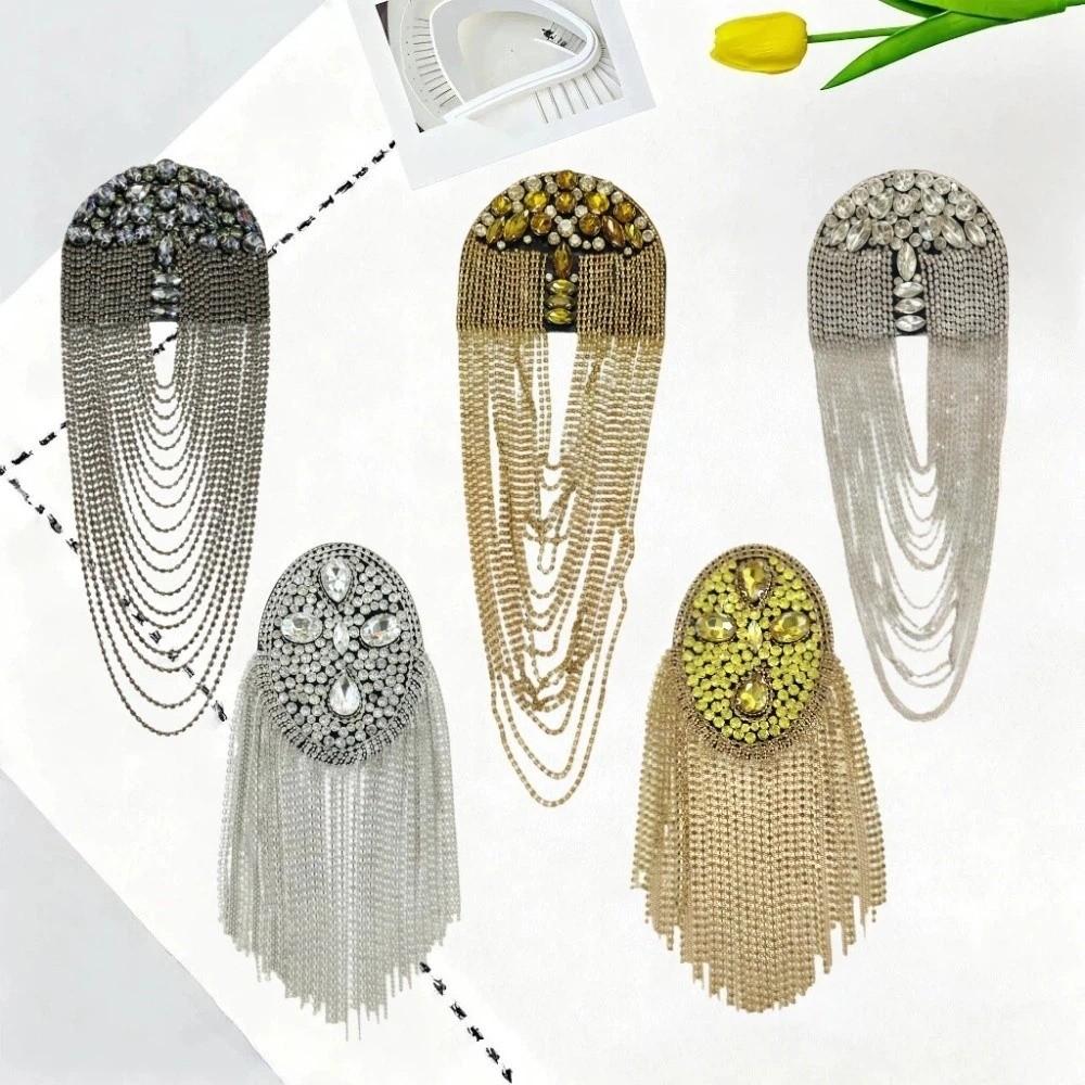 Zinc Zinc Alloy Tassel Epaulettes Rhinestone Shoulder Mark Classic Shoulder Board Choir Performance