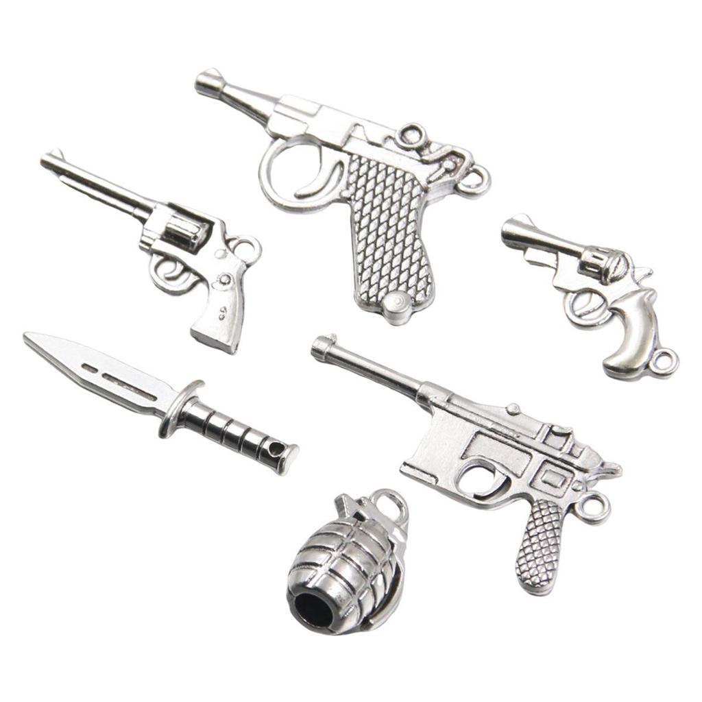 DIY Weapon Charm Pendants - Gun, Grenade, Dagger Models