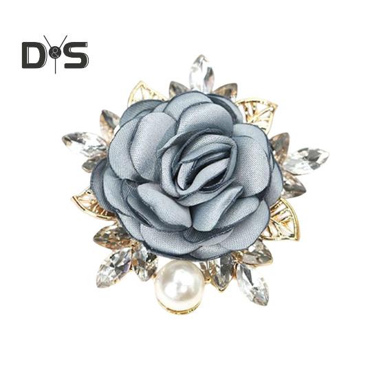 

Женская брошь 3D Rose Leaf Искусственный жемчуг Стразы Лацкан Воротник Булавка Сумка Шарф Шляпа Украшение Брошь Выпускной Вечеринка Ювелирные изделия серый/синий
